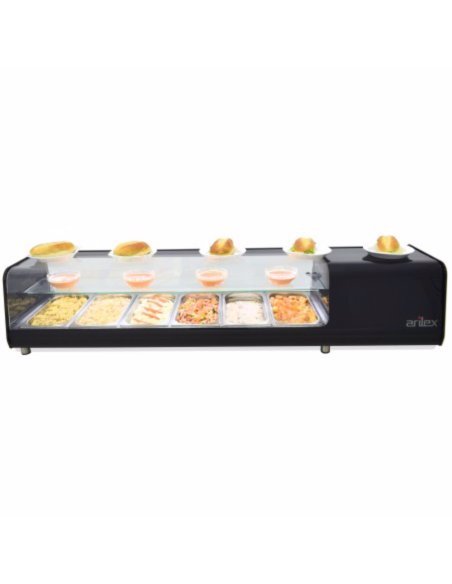 Frontal de la Vitrina refrigerada para tapas 8VTG VISION DOBLE| 180 x 39 x 30 cm