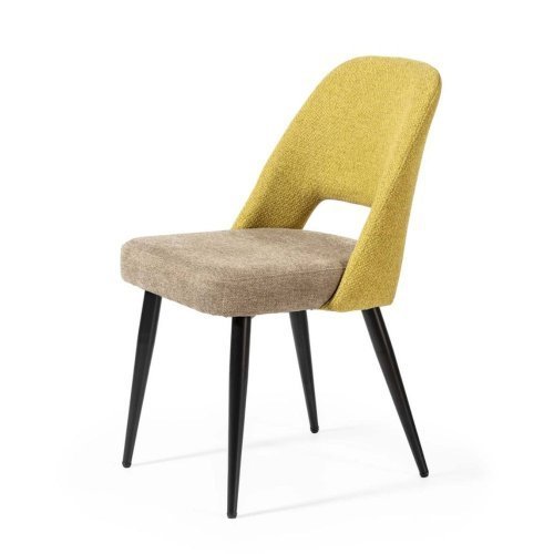 Silla DC-624 Dugar Home | Patas de color negro | Tela en color oliva