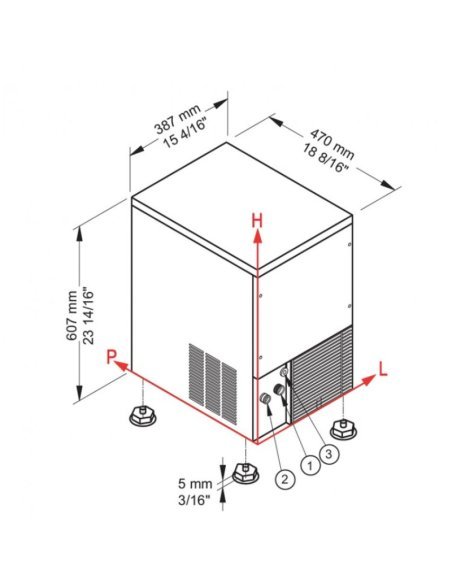 Medidas Máquina de hielo Brema CB 246 Medidas Máquina de hielo Brema CB 246