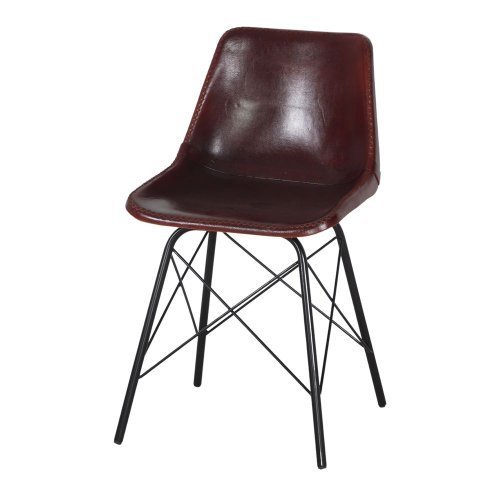 Silla de piel Camelot marrón oscuro | Estilo industrial