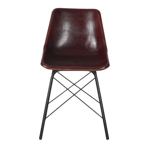 Silla de piel Camelot marrón oscuro | Estilo industrial 2