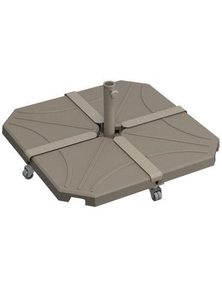 Base para parasol KIT CROSS taupe con 4 pesas SLAB 110 kg Base para parasol KIT CROSS taupe con 4 pesas SLAB 110 kg