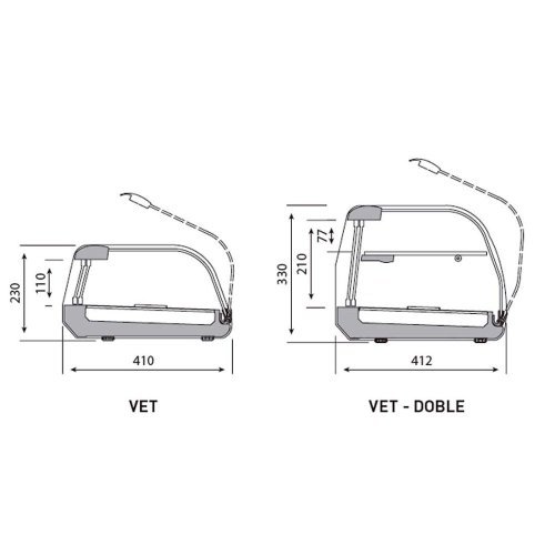 Vitrina de tapas VET 6 DP Infrico | Sistema refrigerado | 1620 x 412 x 330 mm 2