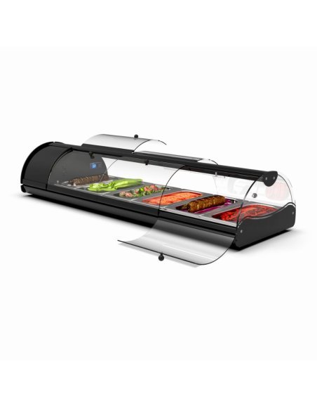Vitrina self-service refrigerada Sayl S8N puertas abiertas