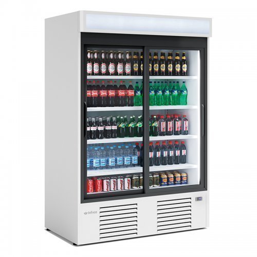 Expositor refrigerado vertical con puerta corredera ERC 100 Infrico