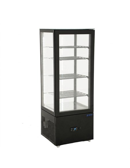Vitrina expositora refrigerada VIVES-9 HC S1 Edenox | 4 caras de cristal | Capacidad 80 litros | 430 x 390 x 1164 mm
