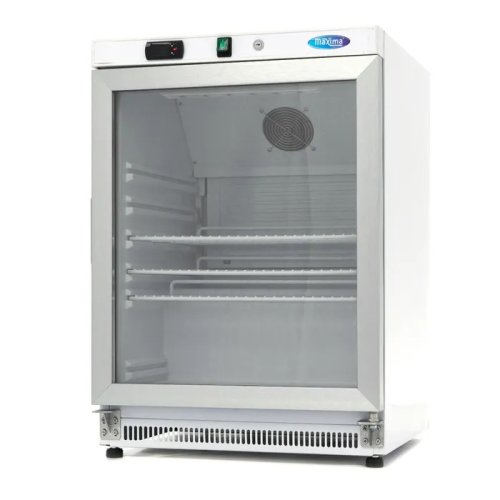 Frigorífico expositor 200 L blanco con puerta de cristal 09405006 | 3 estantes ajustables | Con iluminación