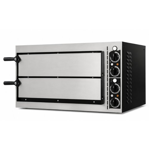 Horno de pizza eléctrico de 2 cámaras Mes Fred BASIC 2/40 | 2 pizzas de 32 cm | 320 °C | 615 x 500 x 430 mm
