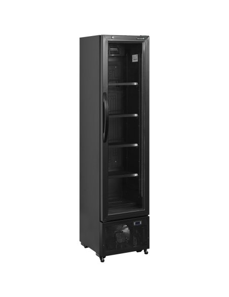 Expositor de bebidas estrecho negro Tefcold FS176H Black